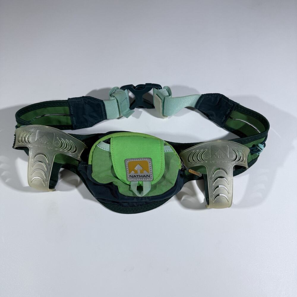 Nathan Running/Hiking Hydration Belt with Zip Pockets (green)